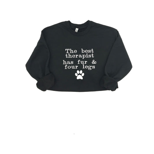 The best therapist has fur & four legs crewneck